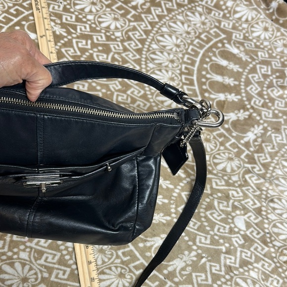 Coach Black Leather Hobo Bag with Adjustable Strap Wear Crossbody or Shoulder - Picture 15 of 16